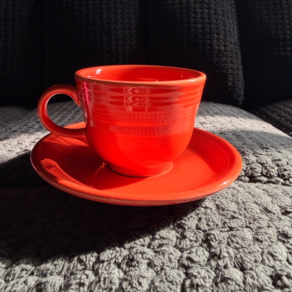 Poppy Fiesta Tea Cup and Saucer